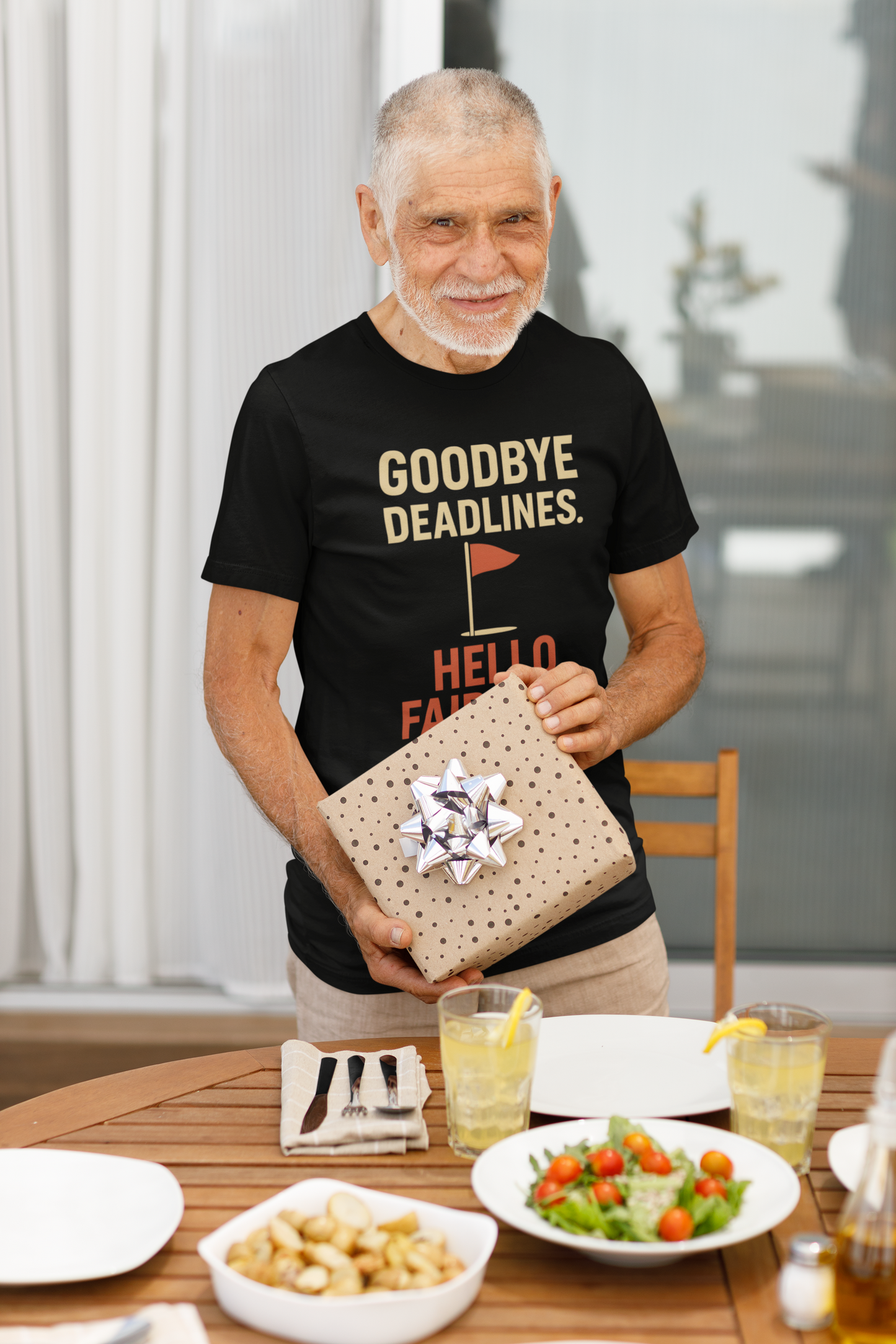 Vintage-style retirement slogan T-shirt artwork