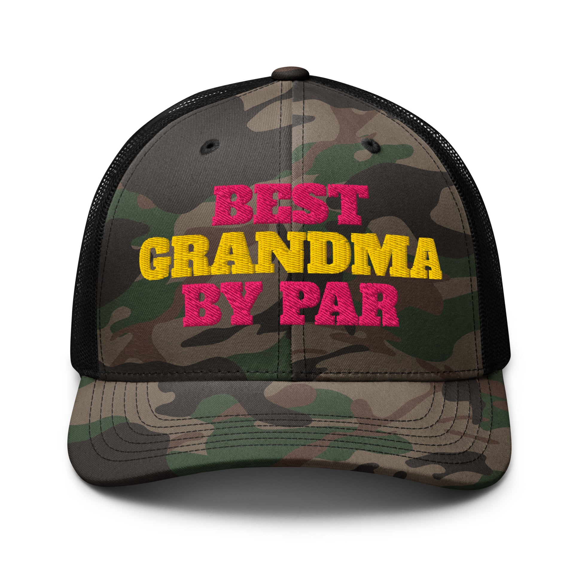 Black camo mesh back cap best grandma by par golf hat women grandma gift
