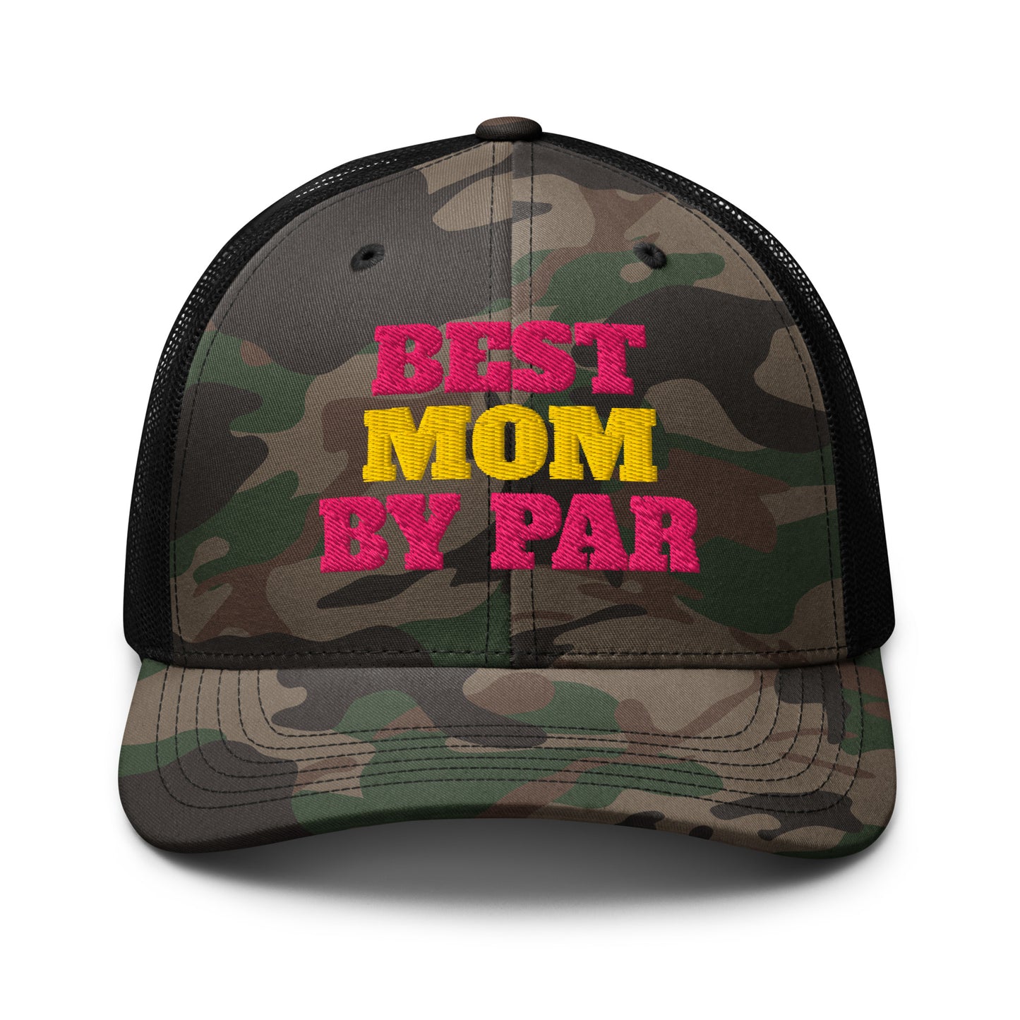 Black camo mesh back cap best mom by par golf mom hat women gift