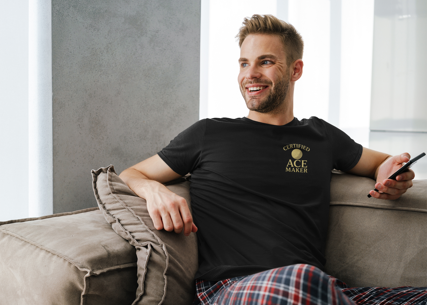 Golf gift shirt with gold detailing