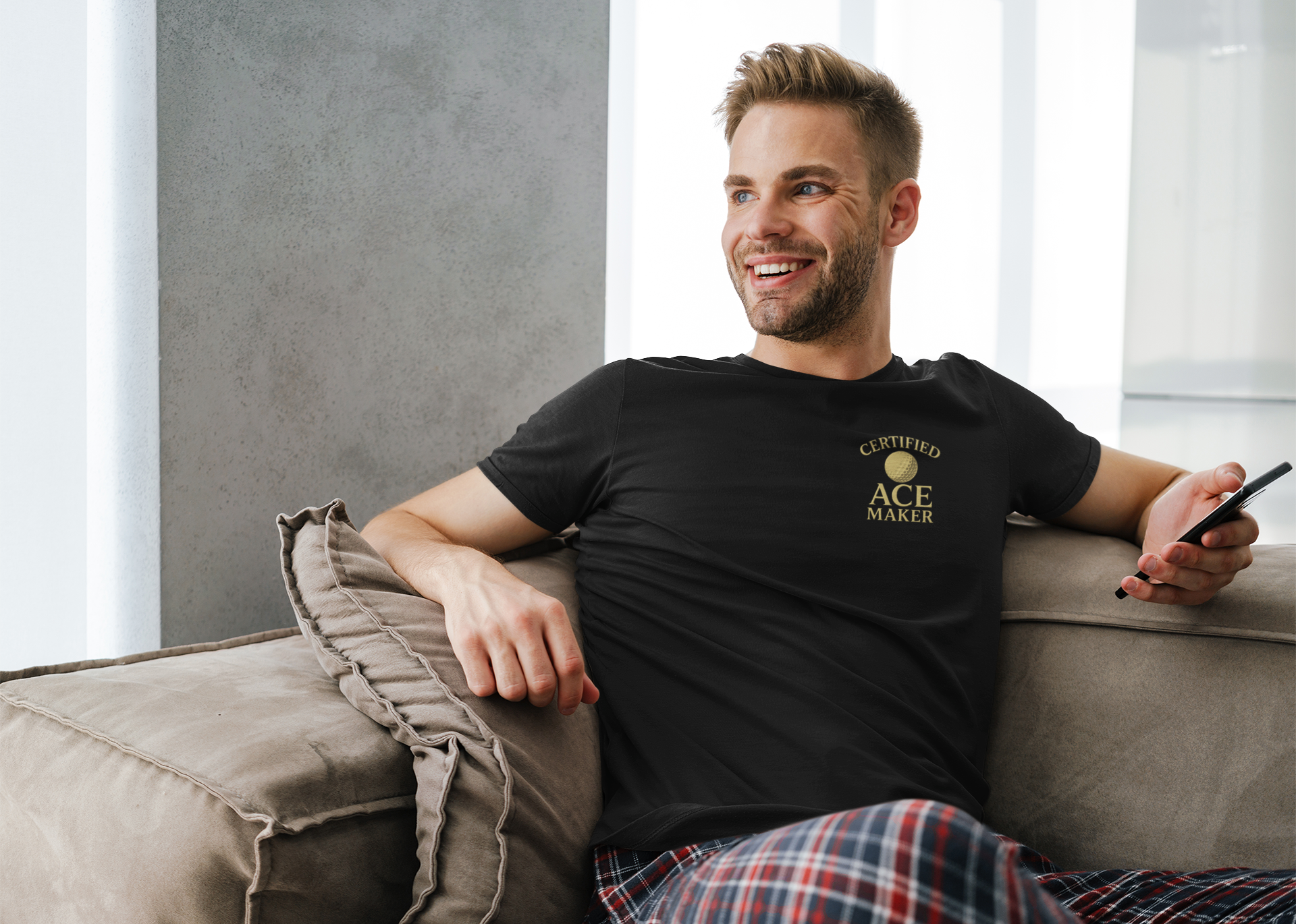 Golf gift shirt with gold detailing