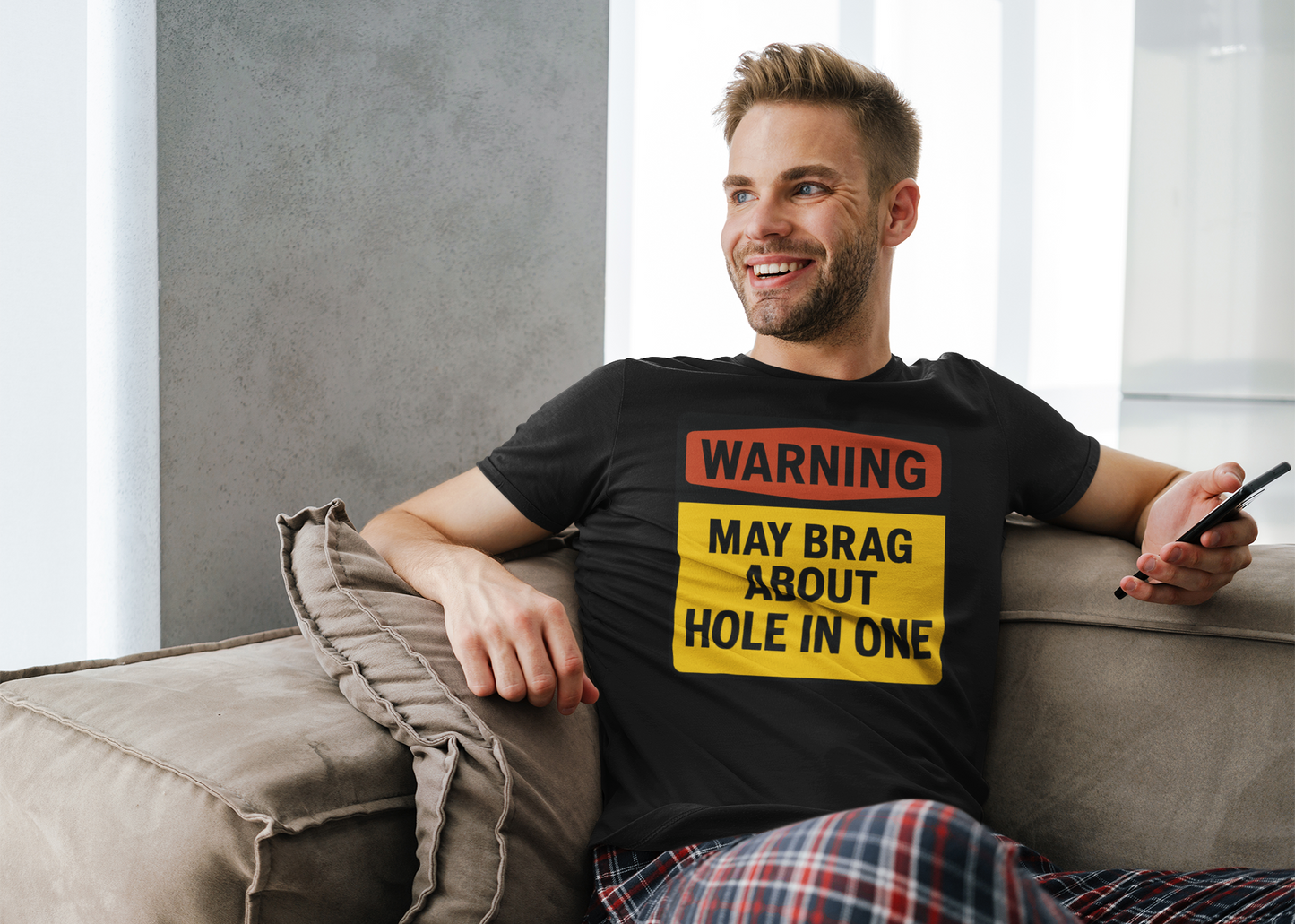 Playful achievement-themed golf T-shirt