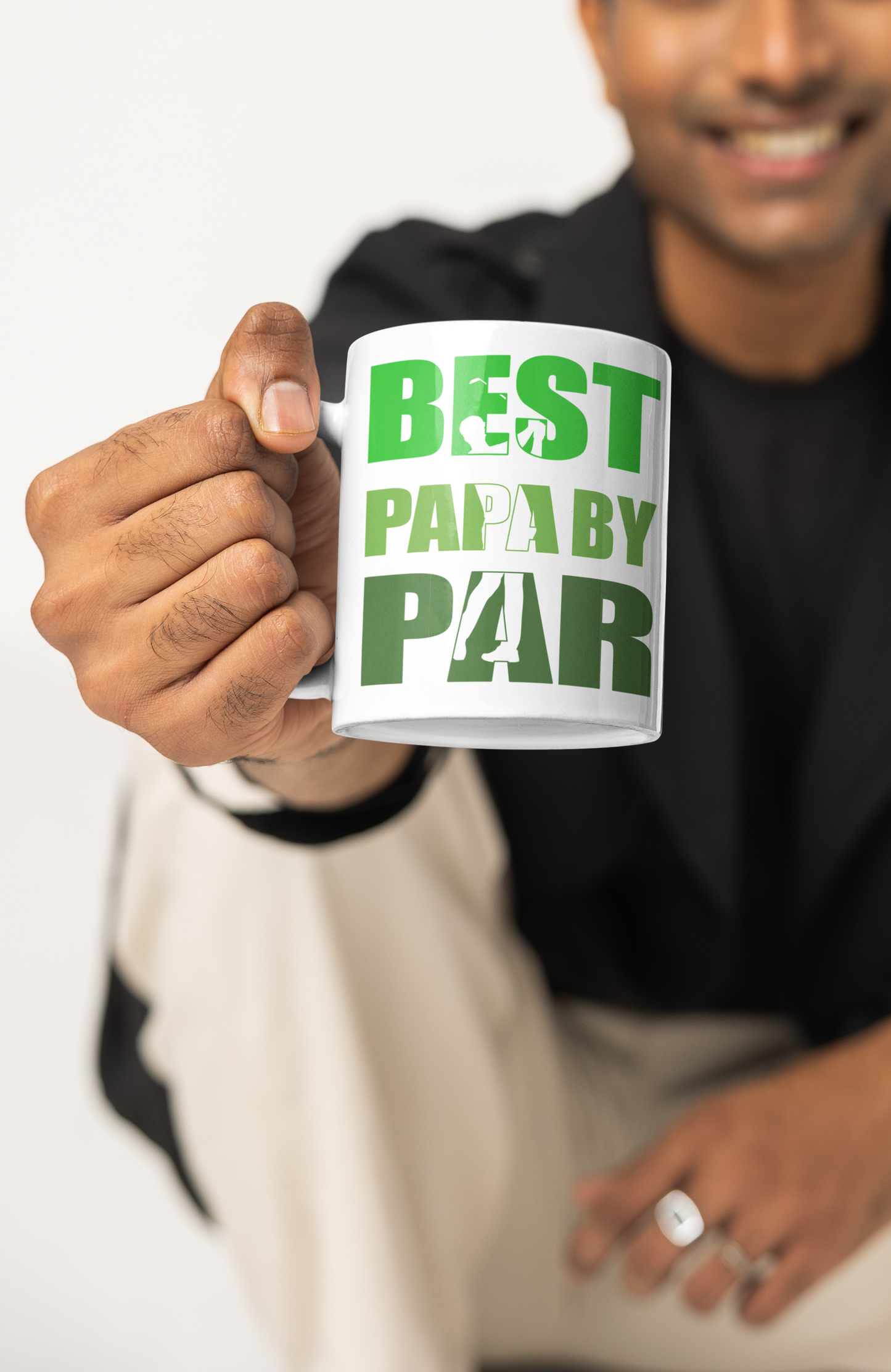 retro golf silhouette mug for papa