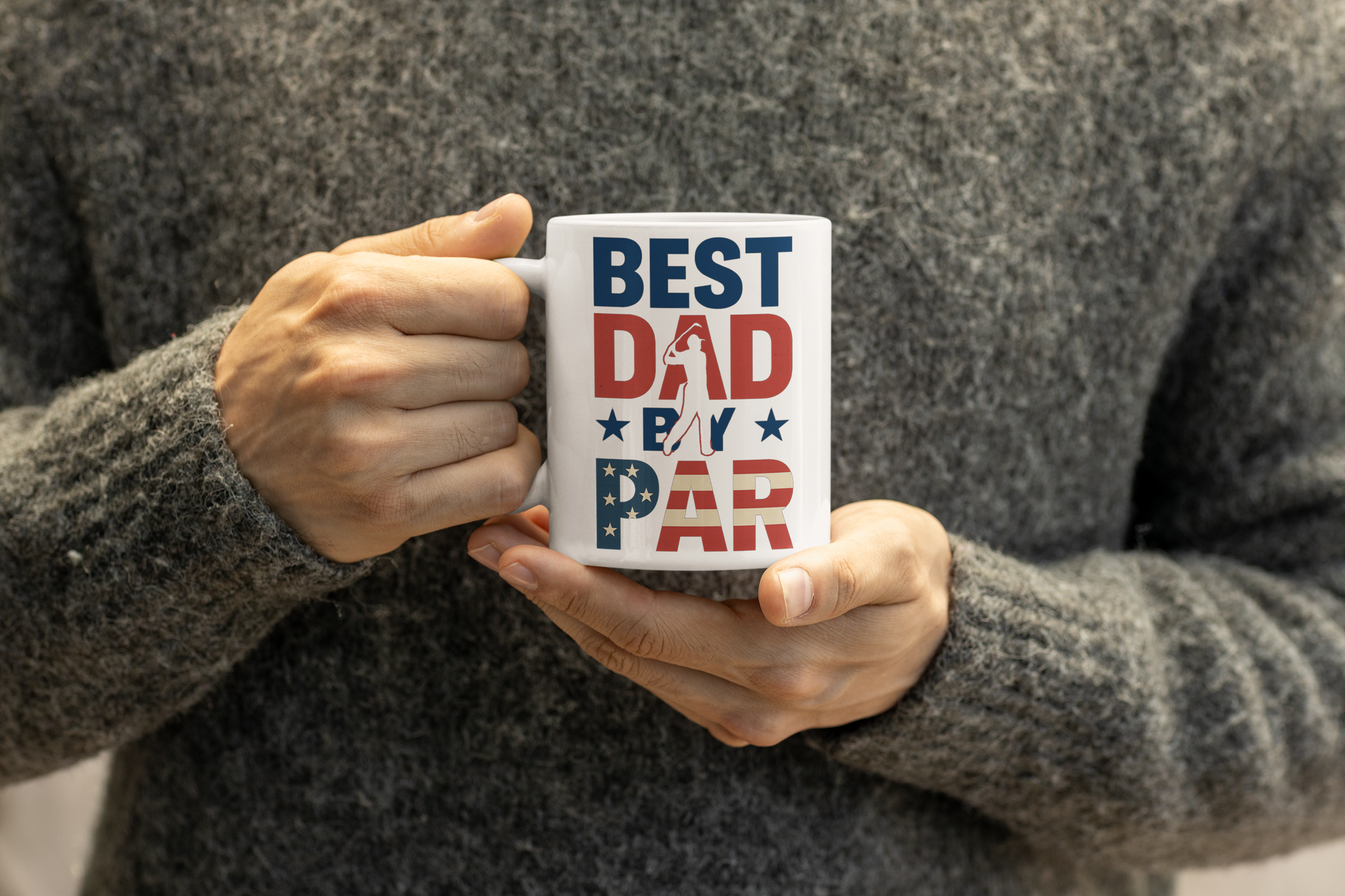 Patriotic coffee mug for golfing dads