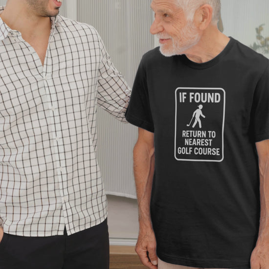 Close-up of golfer silhouette sign graphic