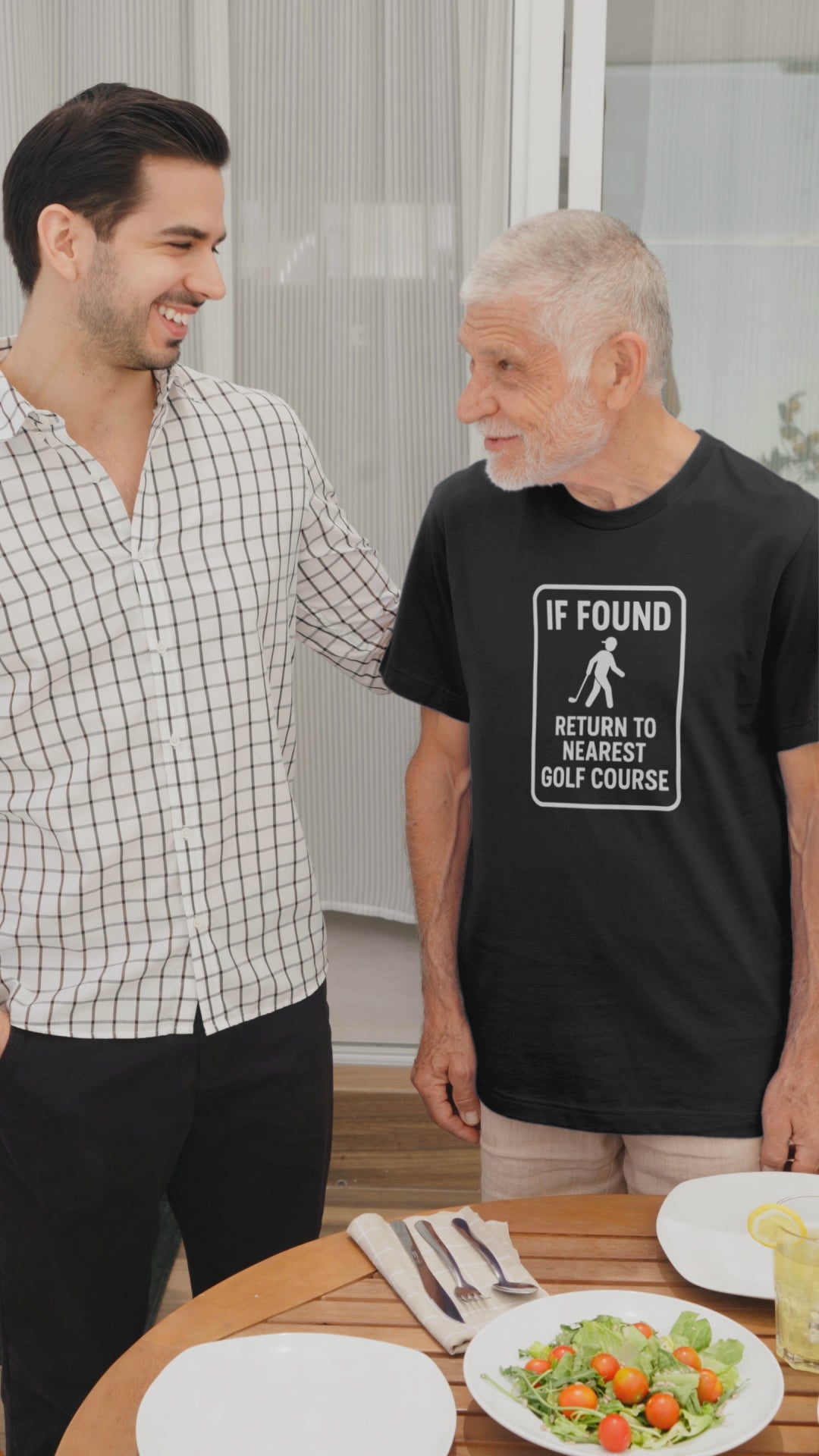 Close-up of golfer silhouette sign graphic