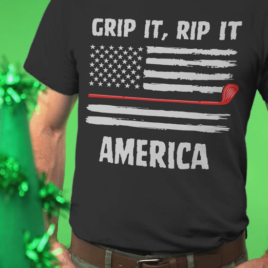 Distressed American flag with golf twist