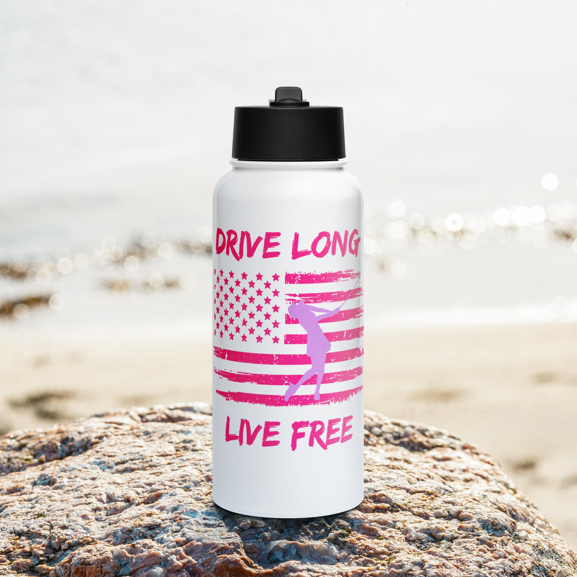 female golfer themed hydration bottle
