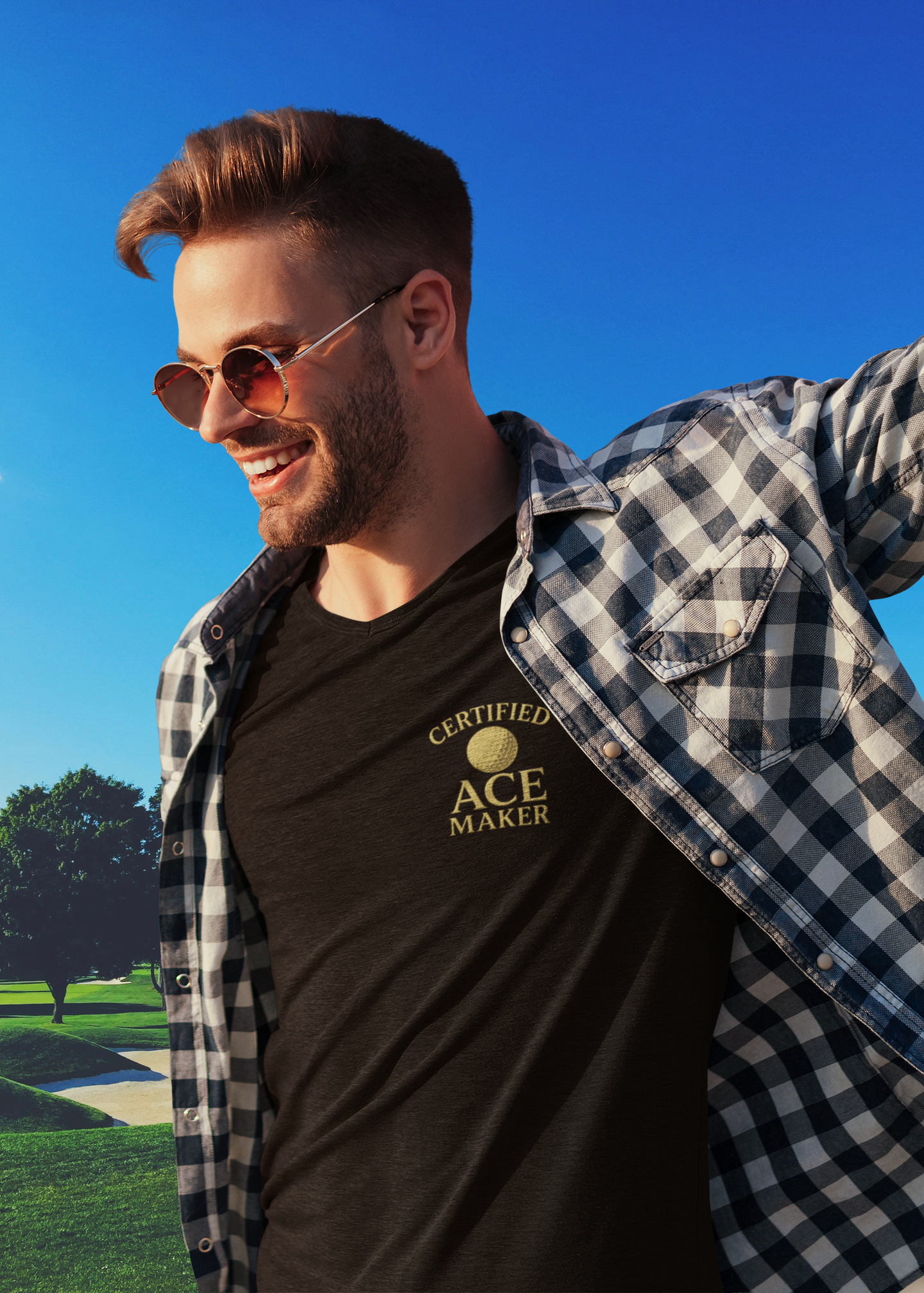 Luxury golf-themed T-shirt design