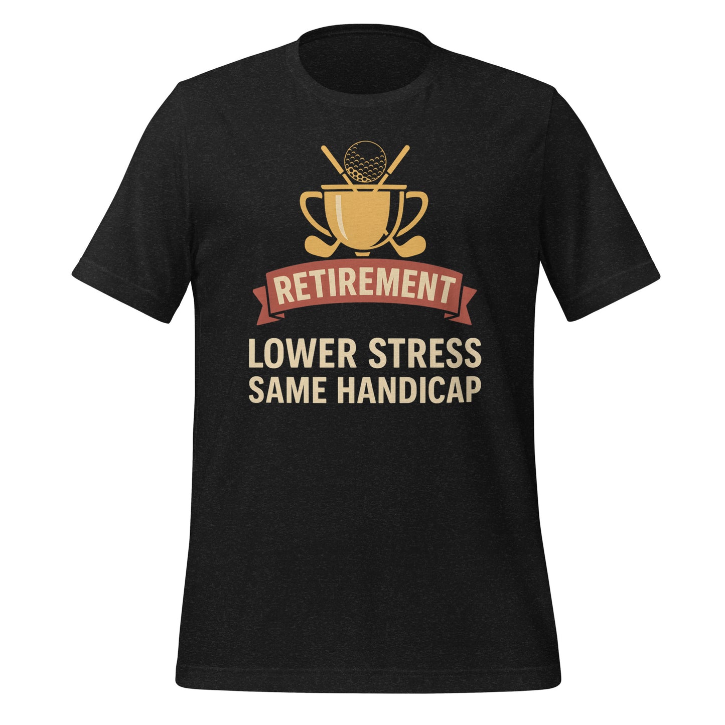 Funny retiree shirt with cream and gold colors