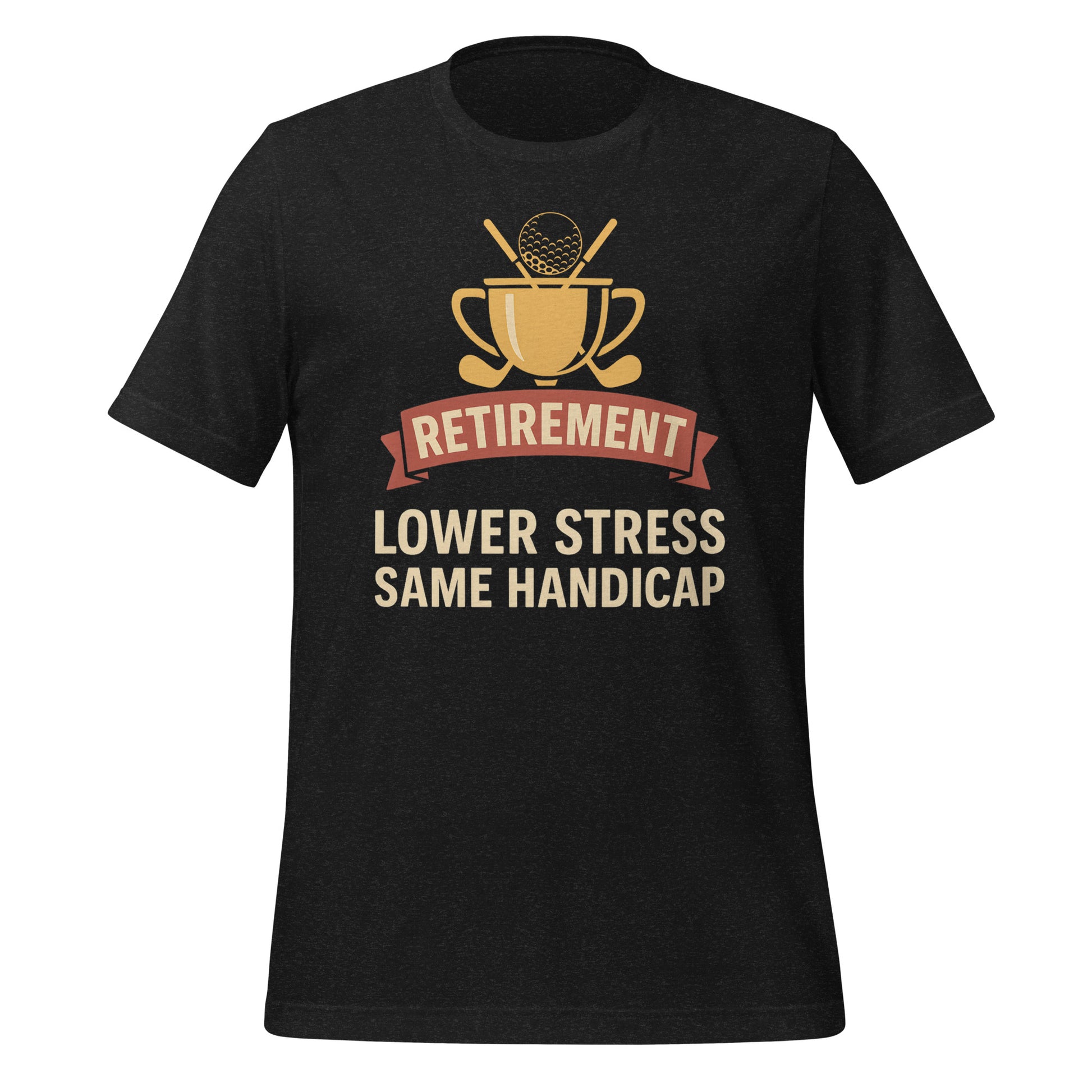 Funny retiree shirt with cream and gold colors