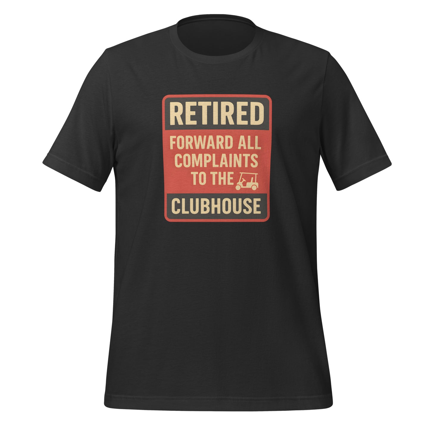 Classic fit tee with bold retirement statement