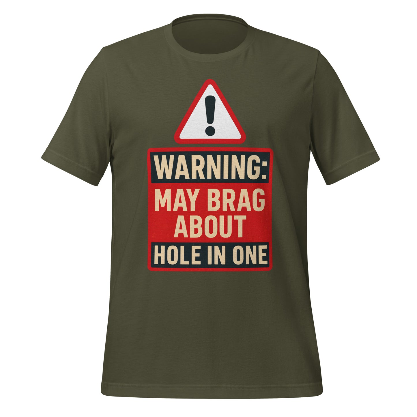 Fun novelty T-shirt with hole-in-one themed print