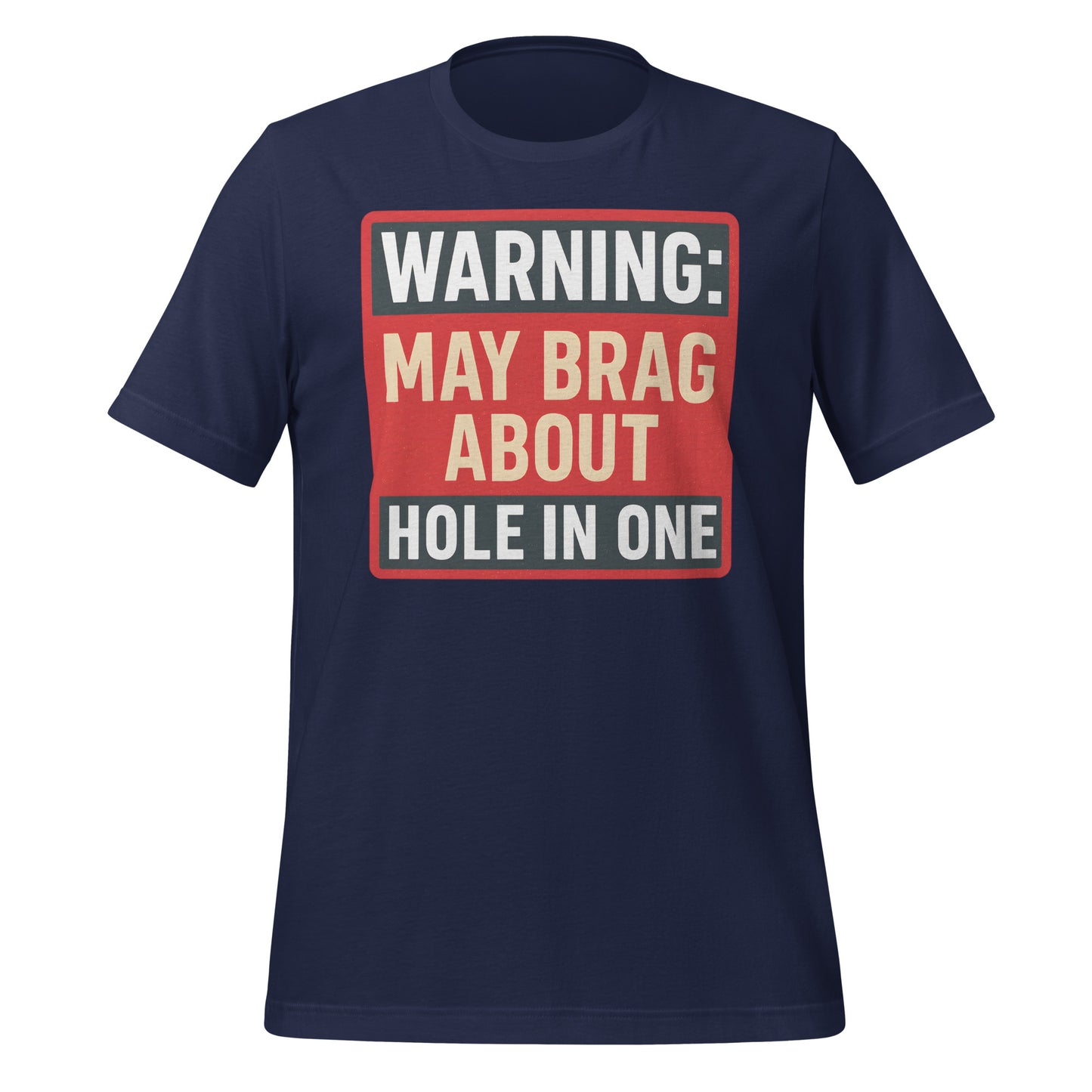 Golf humour tee with bold statement artwork