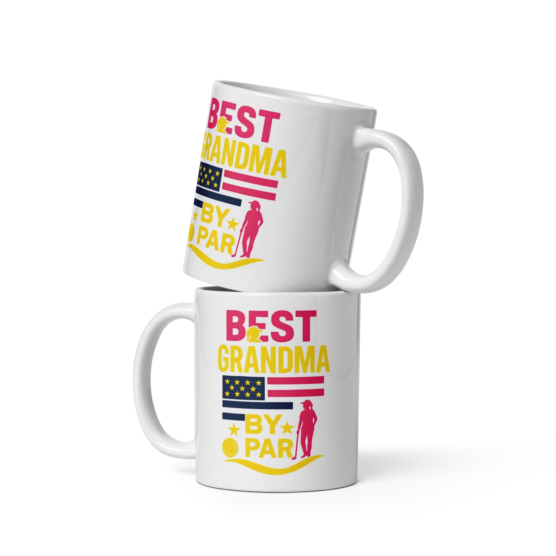 Best grandma by par 11oz white glossy ceramic mug funny golf gift grandma