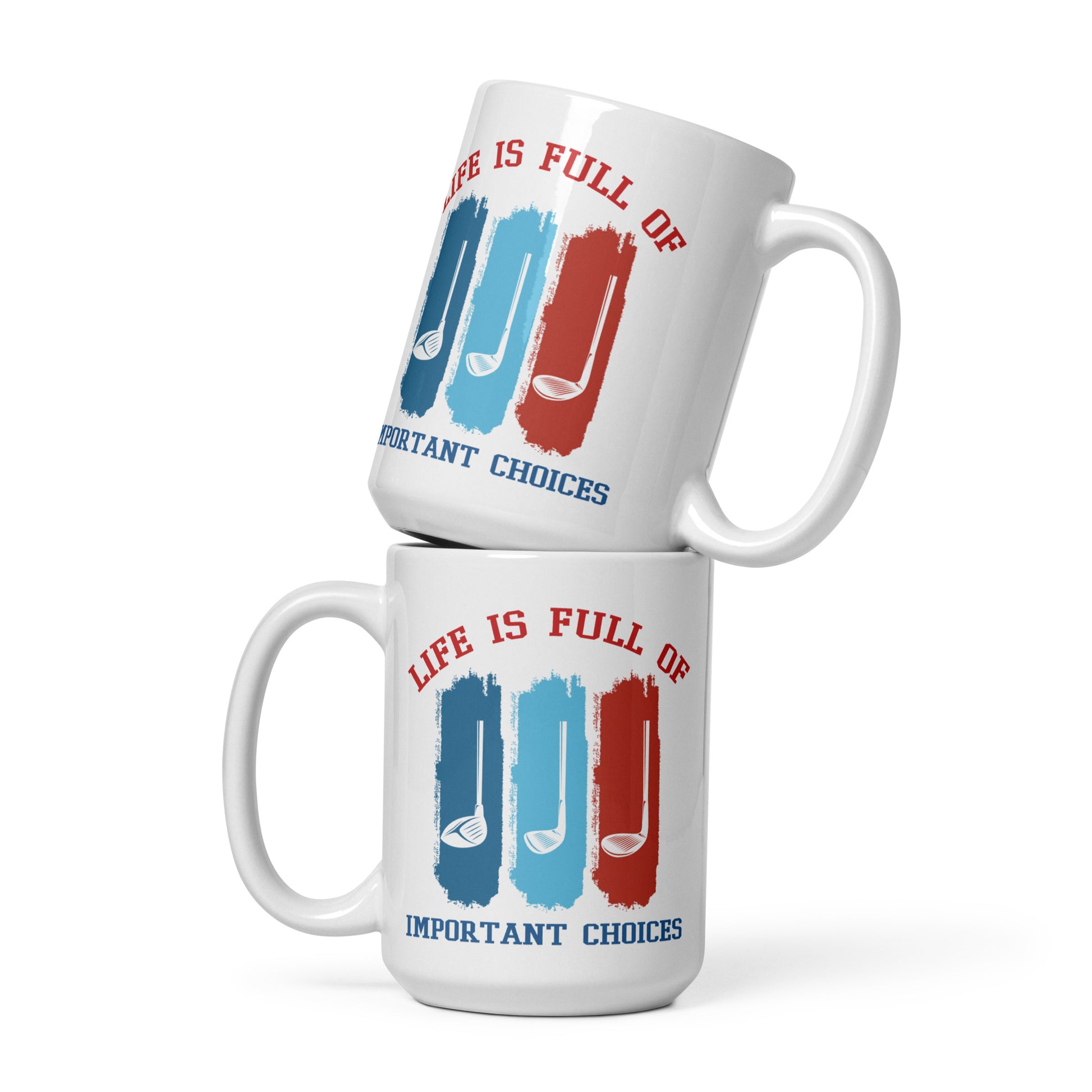 15oz golf design cup with playful golfer club art