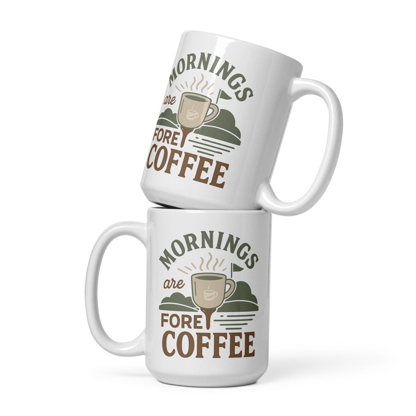 15oz ceramic mug featuring coffee pun with tee and cup image