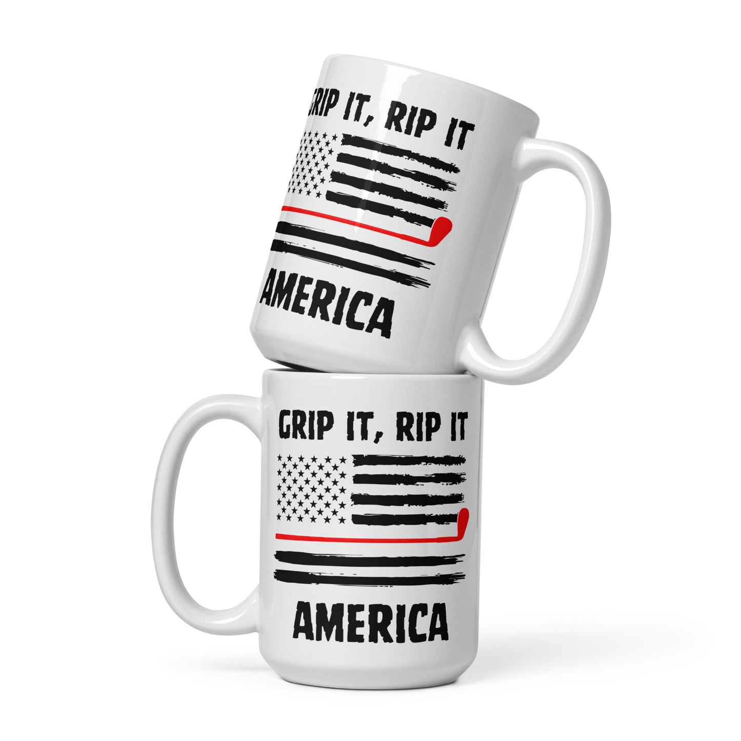 15oz mug featuring patriotic quote and bold distressed font