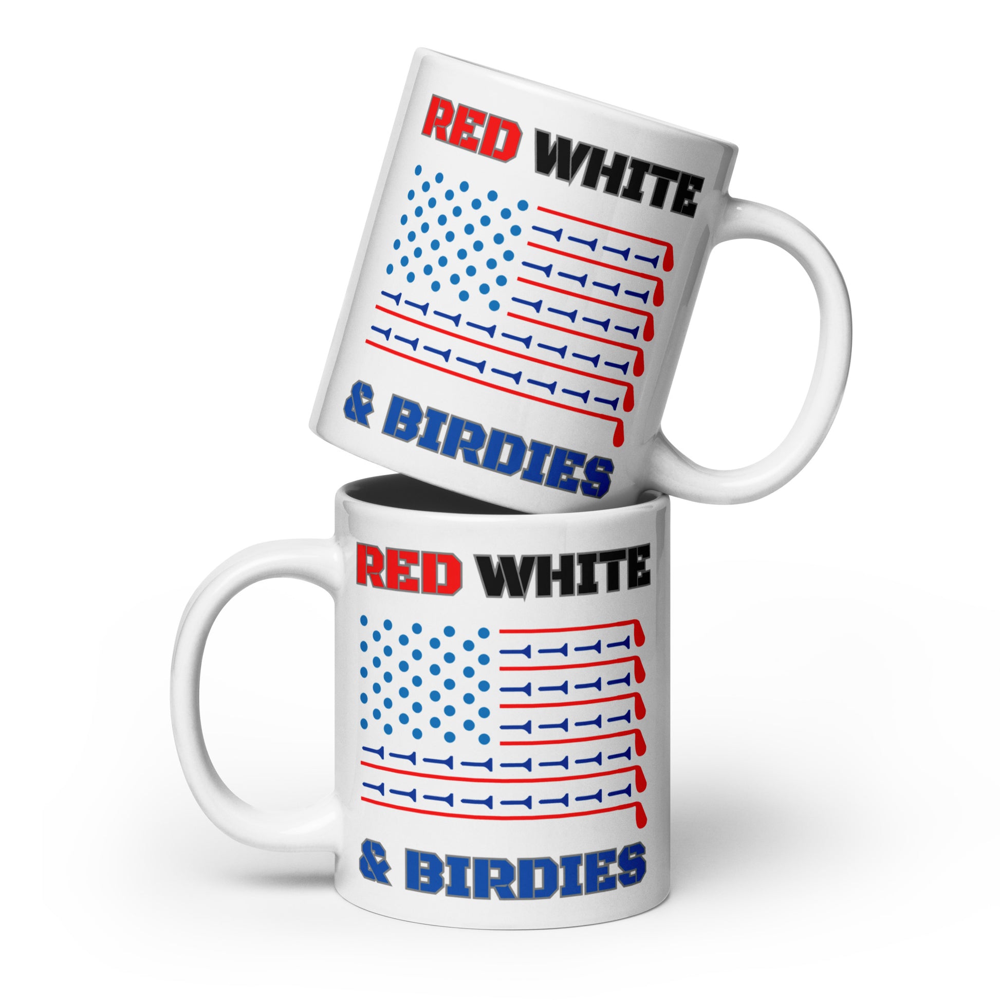 20oz oversized golfer’s mug with abstract flag and tee art