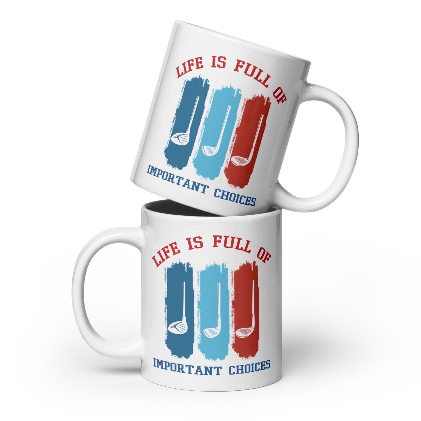 20oz oversized coffee mug with three-club graphic
