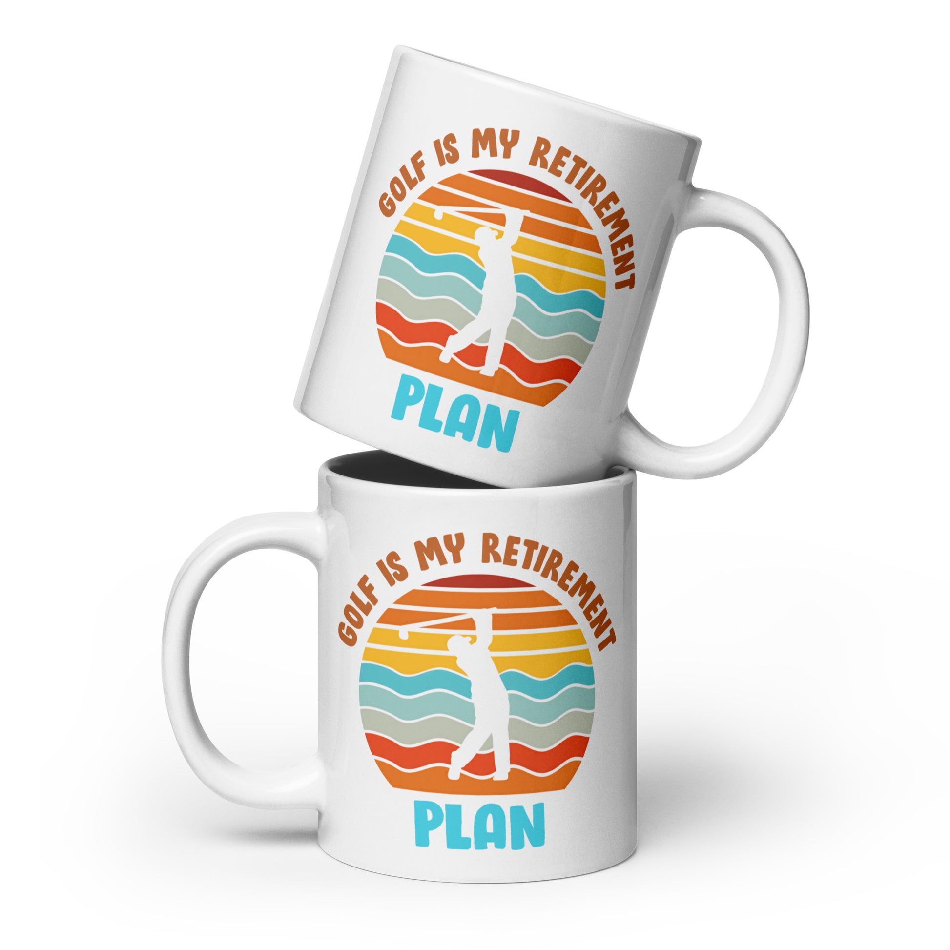 15oz mug with bold print and humorous golfing theme